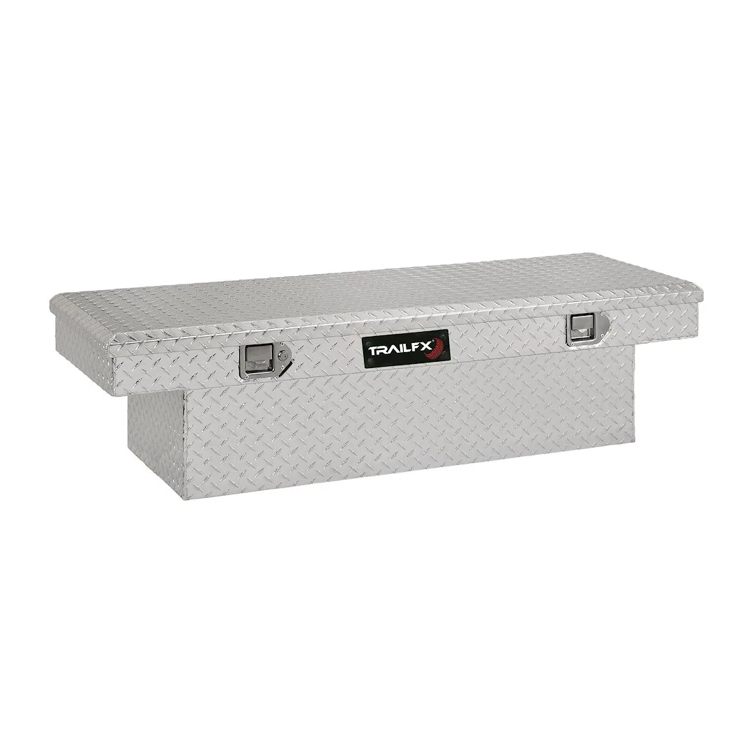 KA110511 – TRAILFX Tool Box, Crossover Single Lid With Struts Diamond Tread Bright Polished 16 Gauge Aluminum 53-1/4 ...